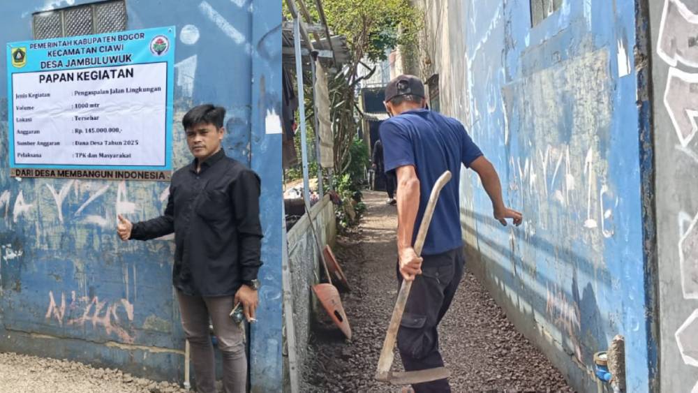 Pelaksanaan pengaspalan jalan lingkungan di dua wilayah kadus (2)